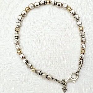 EUC Silpada 925 Sterling Silver /14K Gold Bead Bracelet B1213 (Peas and Carrots)